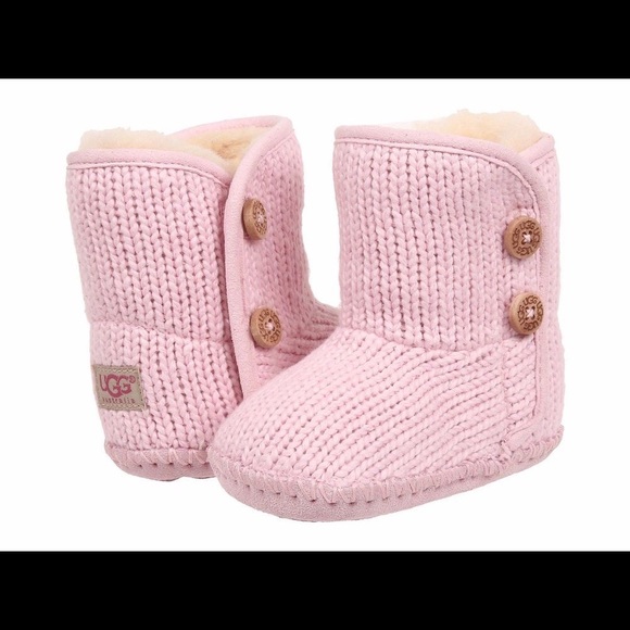 UGG Pearl Pink Knit Baby Girl Winter Snow Boots Size 2/3 - Picture 5 of 12